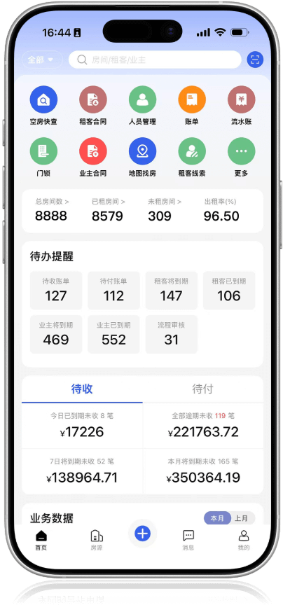 公寓资产管理系统产品界面